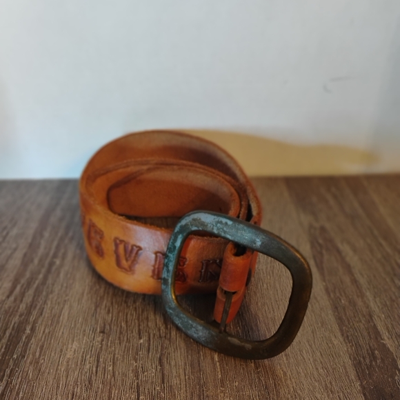 Vintage Leather Tool Baseball Belt